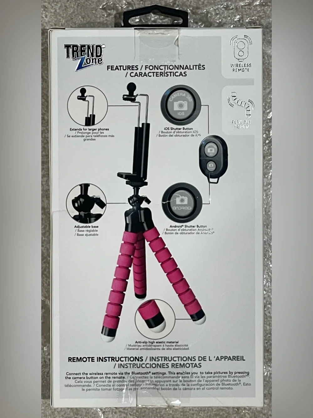 Pink Flexible Tripod Stand with Wireless Remote Mini